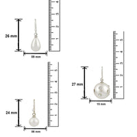 Mahi Elegant Combo of Artificial Pearl Fish Hook Earrings