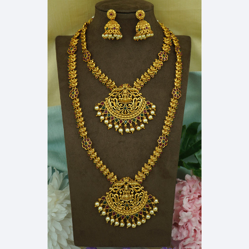 Diksha Collection Gold Plated Bridal Jewellery  Set