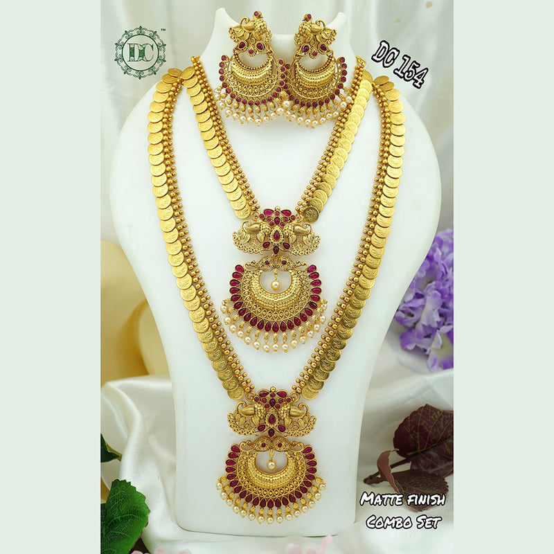 Diksha Collection Gold Plated Long & Short Necklace Set