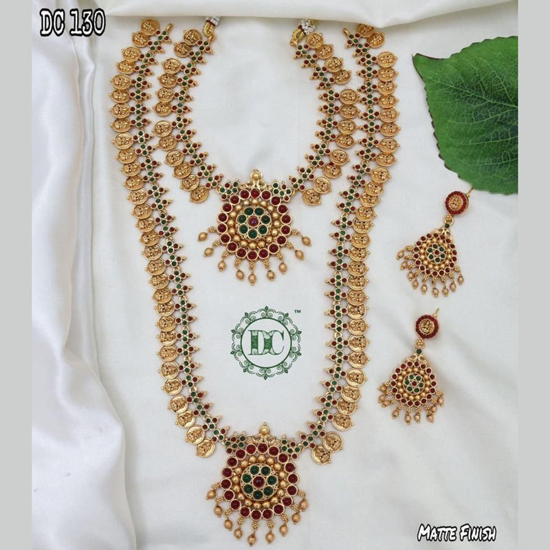 Diksha Collection Gold Plated Double Necklace Set