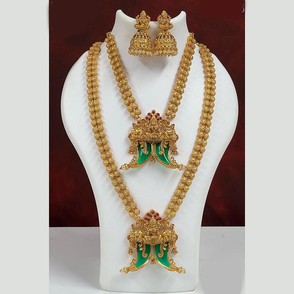 Diksha Collection Pota Stone Necklace Combo Set