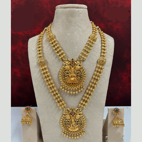 Diksha Collection Pota Stone Necklace Combo Set
