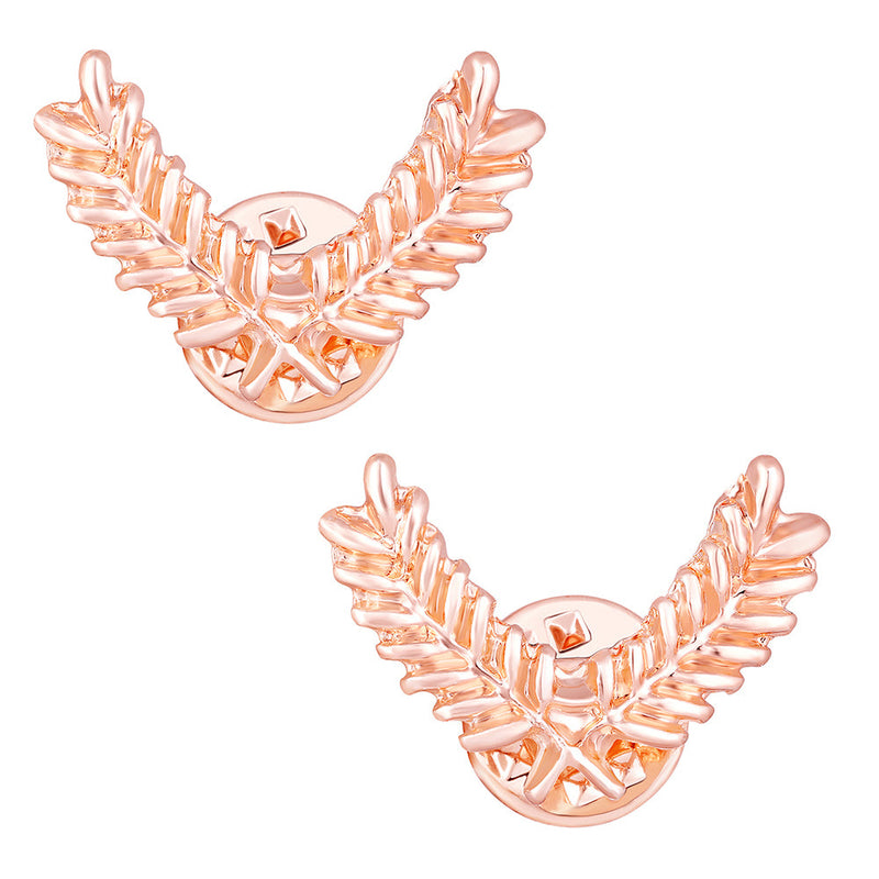 Mahi Rose Gold Plated Cross Leaves Collar Pins Set for Men (CP1101106Z)
