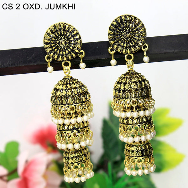 Mahavir Gold Plated & Pearl Jhumki Earrings  - CS Jumkhi 2 OXD
