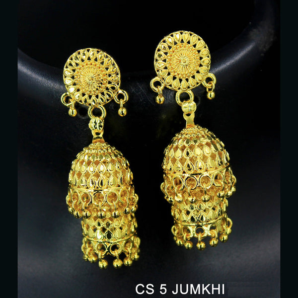 Mahavir Gold Plated Jhumki Earrings  - CS Jumkhi 5