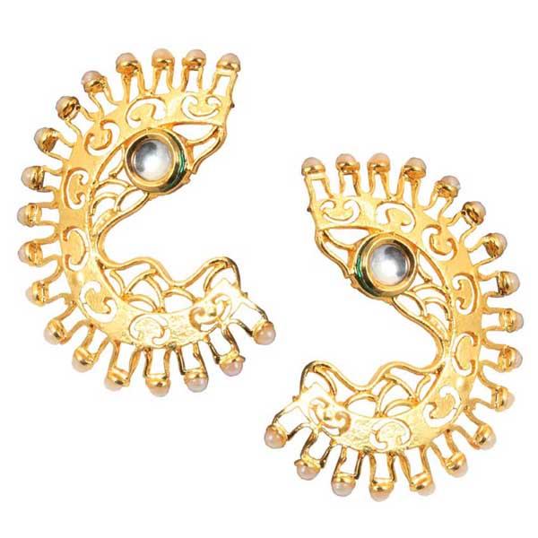 Aurum Kundan Pearl Gold Plated Dangler Earrings - 1305001