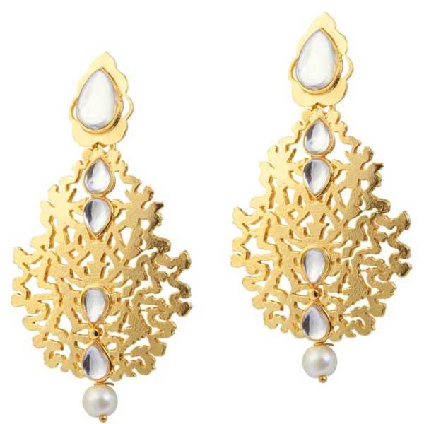 Aurum Kundan Gold Plated Dangler Earrings - 1305009