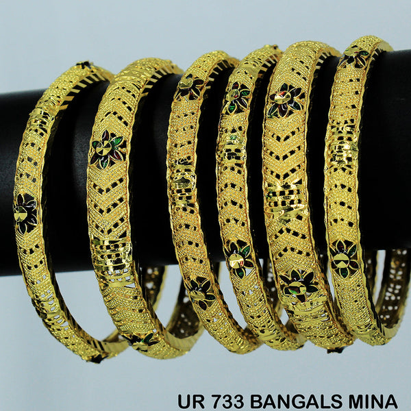 Mahavir Forming Gold Plated Bangle Set - DEB 37 BANGALS