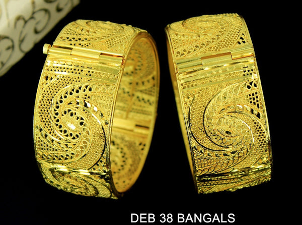 Mahavir Forming Gold Plated Bangle Set - DEB 38 BANGALS