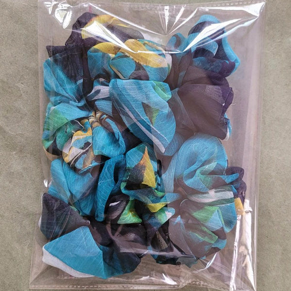 Dream Fashion Assorted Color Pack Of 6 Scrunchies Hair Rubber Band