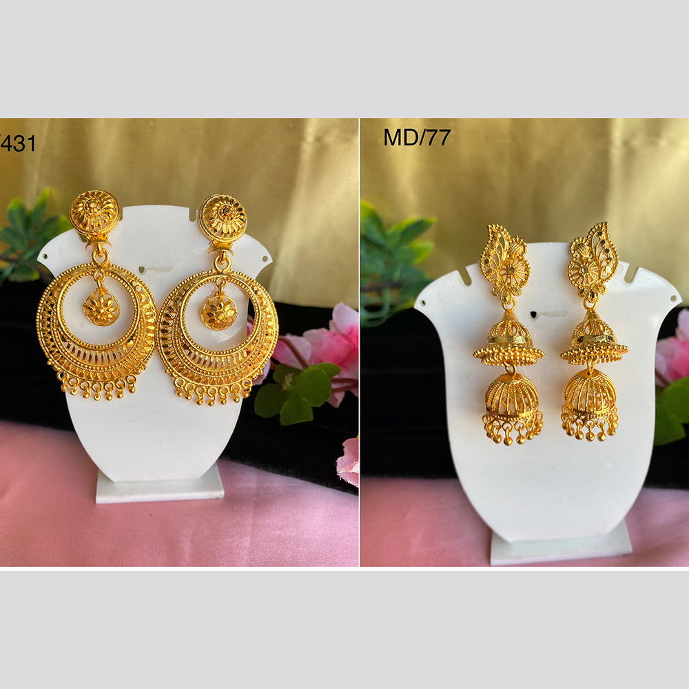Mahavir Gold Earrings Combo