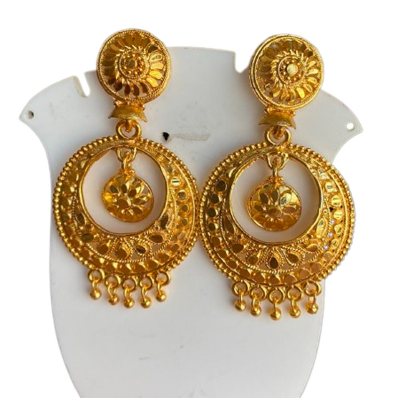 Mahavir Dye Gold Dangler Earrings