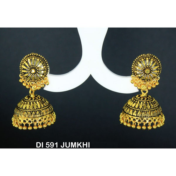 Mahavir Gold Plated Jhumki Earrings  - DI Jumkhi 591