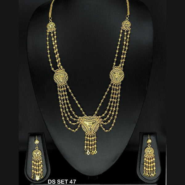 Mahavir Forming Look Gold Plated beautiful Multi Layer Necklace Set  - DS SET 47