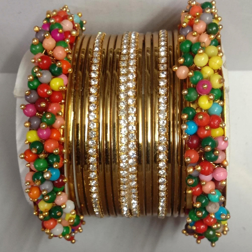 Shree Asha Bangles Gold Plated Austrian Stone Bangles Set - D no. 1895