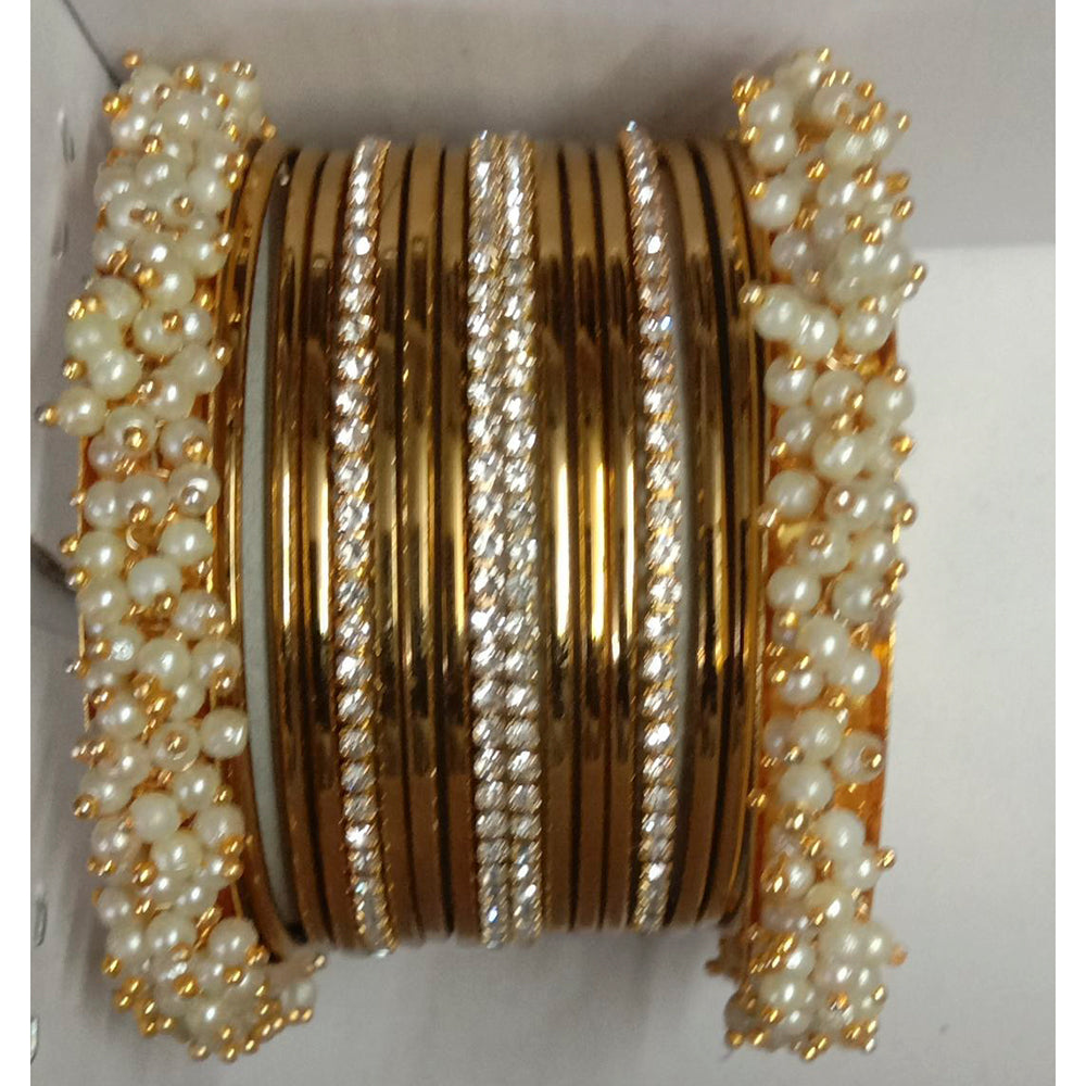 Shree Asha Bangles Gold Plated Austrian Stone Bangles Set - D no. 1879