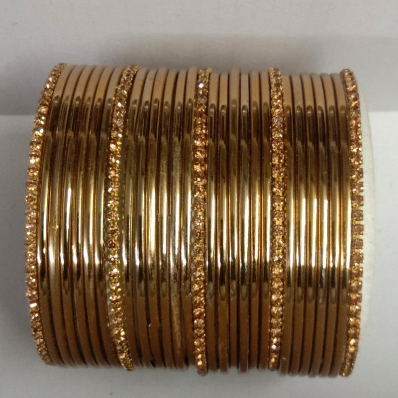 Shree Asha Bangles Gold Plated Austrian Stone Bangles Set - D no.1876