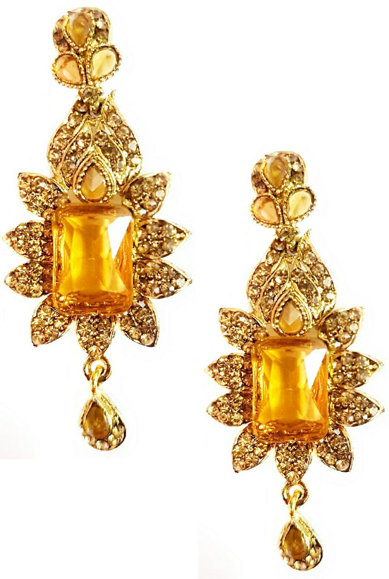 Martina Jewels Gold Plated Austrian Stone Pack Of 6 Dangler Earrings - E-107
