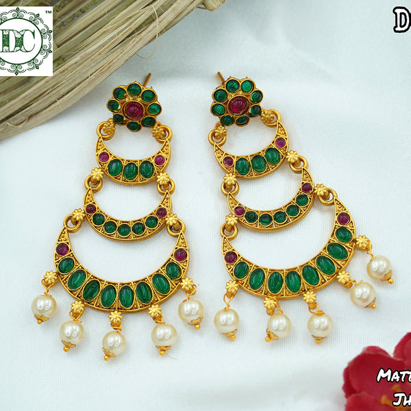 Diksha Collection Gold Plated  Dangler Earrings