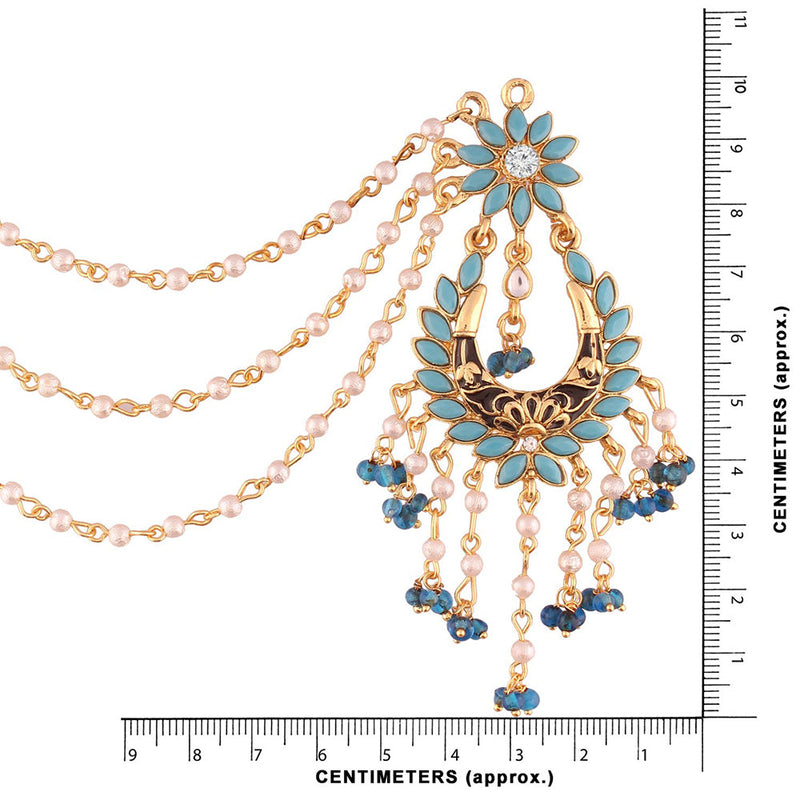 Etnico Gold Plated, Enamel Zinc Alloy Earrings For Women's & Girls, Turquoise(E2442SB)