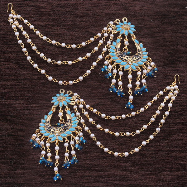 Etnico Gold Plated, Enamel Zinc Alloy Earrings For Women's & Girls, Turquoise(E2442SB)