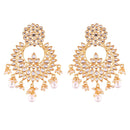 Etnico Traditional Gold Plated Chandbali Earrings Encased With Faux Kundans For Women/Girls (E2456W)