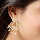 Etnico Traditional Gold Plated Chandbali Earrings Encased With Faux Kundans For Women/Girls (E2457W)