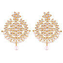 Etnico Traditional Gold Plated Chandbali Earrings Encased With Faux Kundans For Women/Girls (E2458LW)