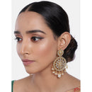 Etnico 18k Gold Plated Traditional Chandbali Earrings Encased With Faux Kundans For Women/Girls (E2461W)