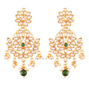 Etnico Traditional Gold Plated Chandbali Earrings Encased With Faux Kundans For Women/Girls (E2465G)