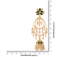 Etnico 18k Gold Plated Traditional Handcrafted Green Meenakari Pearl Studded Dangler Jhumki Earrings for Women (E2471G)