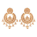 Etnico Traditional Gold Plated Chandbali Earrings Encased With Faux Kundans For Women/Girls (E2496FL)