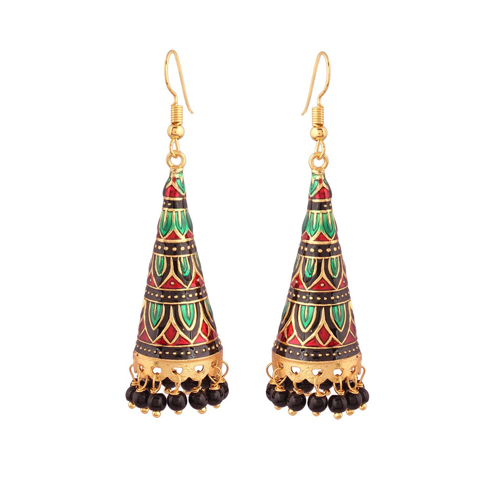 Etnico Jaipur Collection Zinc Alloy Earrings For Women's & Girls, Maroon & Green