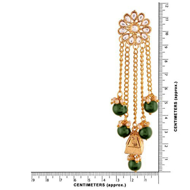 Etnico 18K Gold Plated Traditional Kundan & Pearl Studded Earring Set for Women/Girls (E2606G)