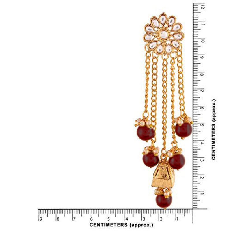 Etnico 18K Gold Plated Traditional Kundan & Pearl Studded Earring Set for Women/Girls (E2606M)