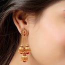 Etnico Gold Plated Pearl Jhumki Earrings for Women (E2607R)