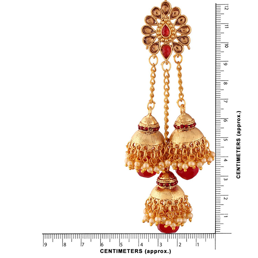 Etnico Gold Plated Pearl Jhumki Earrings for Women (E2607R)