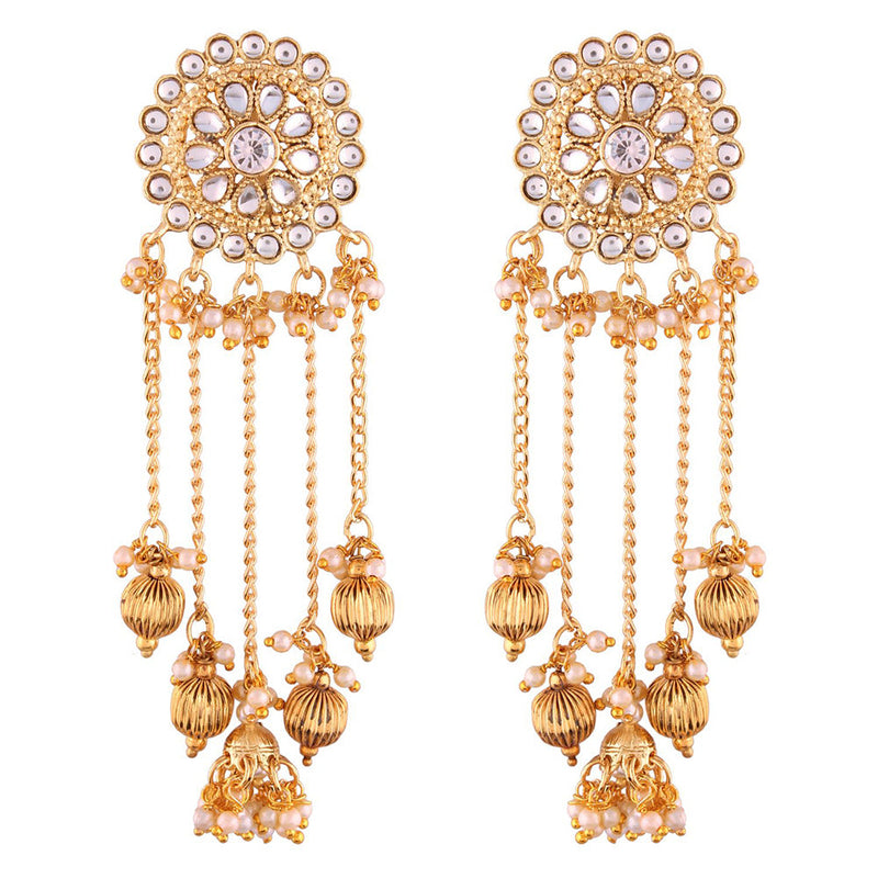 Buy Parinaaz Bridal Traditional Wedding Dangle Bahubali Earrings with  Layered Jhumka Tassels Ear Support Kaan Chain Hair Accessory Online at Low  Prices in India - Paytmmall.com