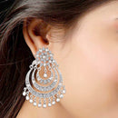 Etnico Traditional Silver Plated Kundan Earrings for Women (E2633SS)