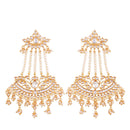 Etnico Women's Traditional Gold Plated Zinc Alloy Kundan and Pearl Zinc Earrings (E2636)