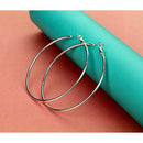 Etnico Silver Plated Big Hoop Bali Earrings For Girls And Women (E2645S)