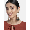 Etnico 18K Gold Plated Traditional Stone Studded Multi Strand Pearl Earrings For Women (E2781B)