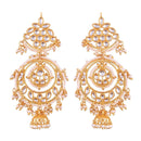 Etnico 18K Gold Plated Traditional Handcrafted Earrings Encased with Faux Kundan & Pearl for Women/Girls (E2787W)