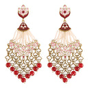 Etnico18K Gold Plated Ethnic Meenakari Dangler Earrings studded with Kundan for Women/Girls (E2792M)