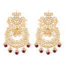 Etnico 18K Gold Plated Kundan & Pearl Traditional Handcrafted Jhumki Earrings for Women/Girls (E2793M)