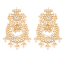 Etnico 18K Gold Plated Kundan & Pearl Traditional Handcrafted Jhumki Earrings for Women/Girls (E2793W)