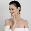 Etnico 18K Gold Plated Traditional Handcrafted Maroon Meena Work Earring Glided With Kundan & Pearls (E2794M)