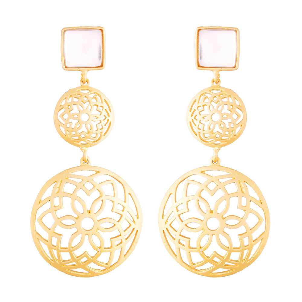 Etnico Zinc Alloy Earrings for Women White(E2811W)