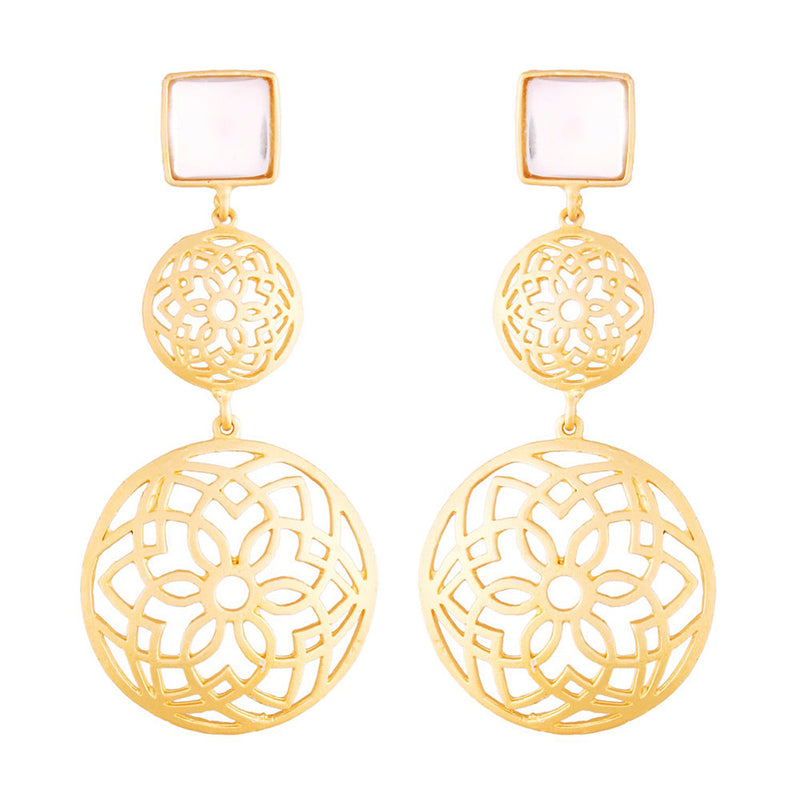 Etnico Zinc Alloy Earrings for Women White(E2811W)