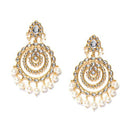 Etnico Traditional Metal Gold Plated and Pearl Chand Bali Earrings for Women & Girls, (E2855W)